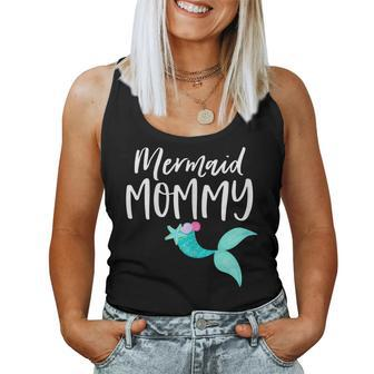 Womens Mom Birthday Party Outfit Dad Mama Girl Mermaid Mommy Shirt Women Tank Top | Mazezy UK