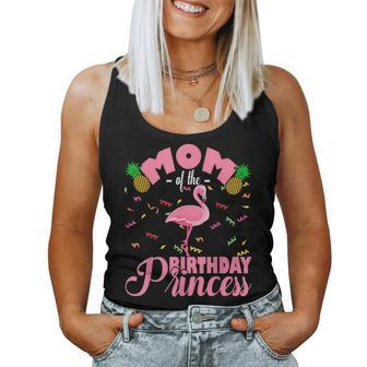Mom Of The Birthday Princess Cute Flamingo Girl Women Tank Top | Mazezy
