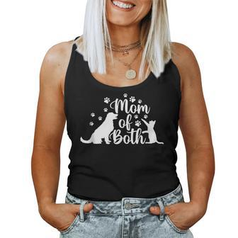 Mom Of Both Cat And Dog Mom Crazy Cat Lady Dog Lover Women Tank Top | Mazezy