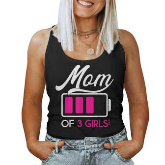Mom Of 3 Girls Battery Fully Mothers Day Birthday Women Women Tank Top Basic Casual Daily Weekend Graphic - Thegiftio UK