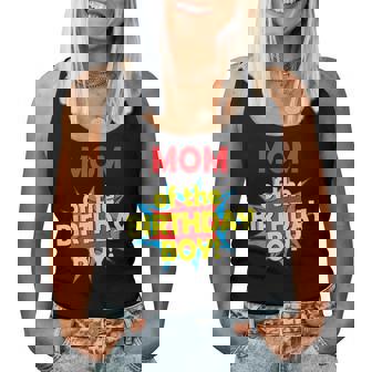 Mom Of The Birthday Boy Superhero Comic Party Women Tank Top Basic Casual Daily Weekend Graphic - Thegiftio