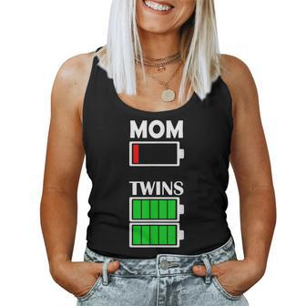 Mom Twins Low Battery Tired Mom Shirt Women Tank Top | Mazezy