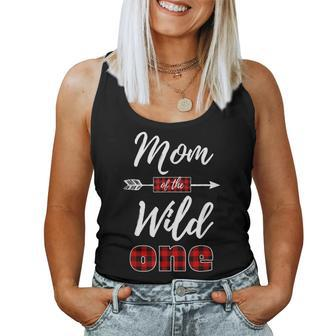 Mom Of The Wild One Buffalo Plaid Lumberjack 1St Birthday Women Tank Top | Mazezy