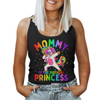 Mommy Of The Birthday Princess Girl Dabbing Unicorn Mom Women Tank Top | Mazezy