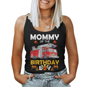 Mommy Of The Birthday Boy Fire Truck Firefighter Party Mom Women Tank Top Basic Casual Daily Weekend Graphic - Seseable