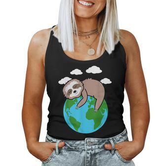 Mother Earth Sloth Pro Environment Cool Earth Day Lover Gift Women Tank Top Basic Casual Daily Weekend Graphic - Thegiftio UK