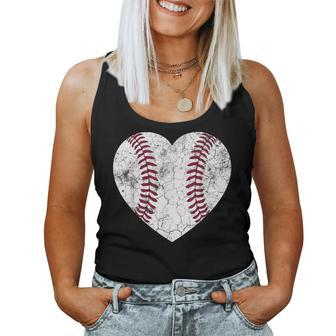 Mothers Day Gift Distressed Heart Baseball Heart Mom Mama Women Tank Top Basic Casual Daily Weekend Graphic - Thegiftio UK