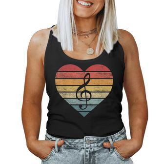 Music Teacher Gifts Retro Sunset Note Music School Musician Women Tank Top Basic Casual Daily Weekend Graphic - Seseable