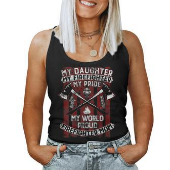 My Daughter My Firefighter Hero | Proud Firefighter Mother Women Tank Top Basic Casual Daily Weekend Graphic - Seseable