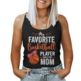 My Favorite Basketball Player Calls Me Mom Mothers Day Women Tank Top Basic Casual Daily Weekend Graphic - Thegiftio UK
