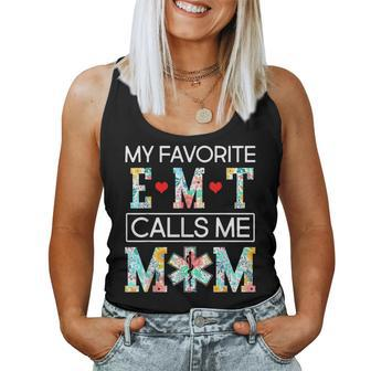 My Favorite Emt Calls Me Mom Proud Mother-Cute Mothers Day Women Tank Top Basic Casual Daily Weekend Graphic - Thegiftio UK