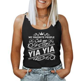 My Favorite People Call Me Yia Yia Funny Grandma T Women Tank Top Basic Casual Daily Weekend Graphic - Seseable