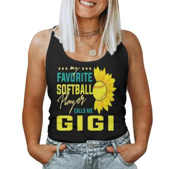 My Favorite Softball Player Calls Me Gigi V2 Women Tank Top Basic Casual Daily Weekend Graphic - Seseable