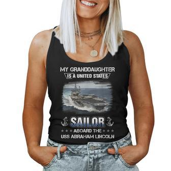 My Granddaughter Is Sailor Aboard Uss Abraham Lincoln Cvn 72 Women Tank Top Basic Casual Daily Weekend Graphic - Seseable