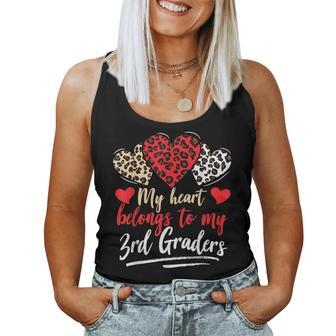 My Heart Belongs To Grader Valentines Day 3Rd Grade Teacher Women Tank Top Basic Casual Daily Weekend Graphic - Seseable