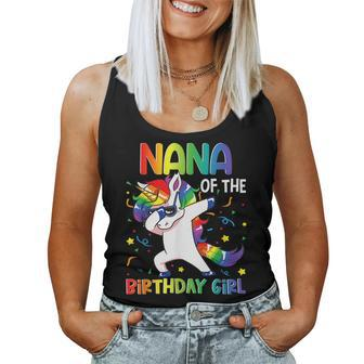 Nana Of The Birthday Party Gifts Girl Dabbing Unicorn Women Tank Top Basic Casual Daily Weekend Graphic - Seseable