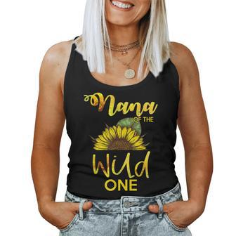 Nana Of The Wild One-1St Birthday Sunflower Outfit Women Tank Top Basic Casual Daily Weekend Graphic - Seseable