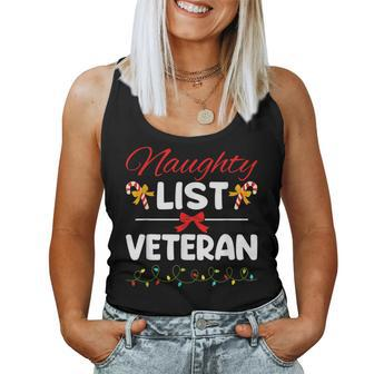Naughty List Veteran Funny Christmas Xmas Holiday Women Tank Top Basic Casual Daily Weekend Graphic - Seseable