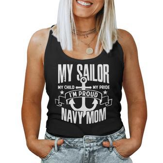 Navy Mom My Sailor Child Proud Navy Mom Women Tank Top | Mazezy