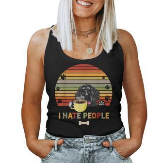 Newfoundland Dog Fathers Day I Hate People With Coffee Women Tank Top Basic Casual Daily Weekend Graphic - Thegiftio UK