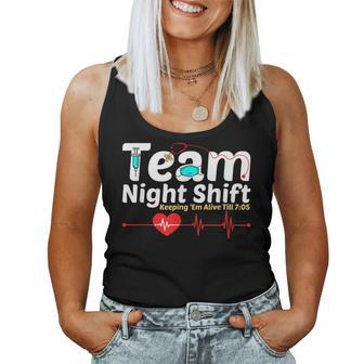 Night Shift Nurse Life Rn Lpn Cna Healthcare Heartbeat Love Women Tank Top | Mazezy