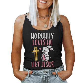 No Bunny Loves Me Like Jesus Easter Christian Religious Women Tank Top Basic Casual Daily Weekend Graphic - Seseable
