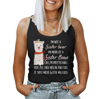 Im Not A Sister Bear Im More Of A Sister Llama Floral Women Tank Top | Mazezy