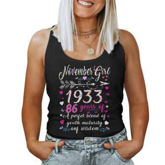 Womens November Girl 1933 Tshirt 86Th Birthday 86 Years Old Women Tank Top | Mazezy