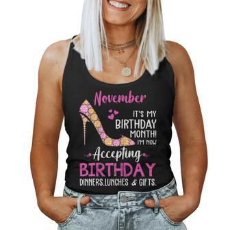 Womens November Its My Birthday Month Tshirt Women Mom Wife Women Tank Top | Mazezy