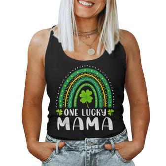 One Lucky Mama Rainbow Saint Patricks Day Lucky Mom Mother Women Tank Top Basic Casual Daily Weekend Graphic - Seseable