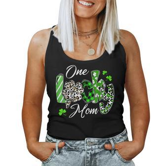 One Lucky Mom Leopard Shamrock Plaid Patrick Day Women Tank Top Basic Casual Daily Weekend Graphic - Thegiftio UK