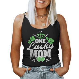 One Lucky Mom St Patricks Day Gift Vintage 70S Dice V2 Women Tank Top Basic Casual Daily Weekend Graphic - Seseable
