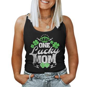 One Lucky Mom St Patricks Day Gift Vintage 70S Dice Women Tank Top Basic Casual Daily Weekend Graphic - Seseable