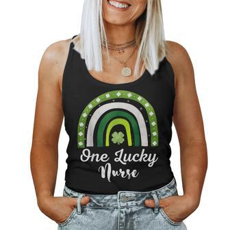 One Lucky Nurse St Patricks Day Rainbow Shamrock Women V2 Women Tank Top Basic Casual Daily Weekend Graphic - Seseable