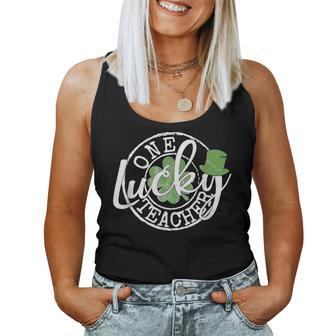 One Lucky Shamrock Teacher St Patrick’S Day Appreciation V3 Women Tank Top Basic Casual Daily Weekend Graphic - Seseable