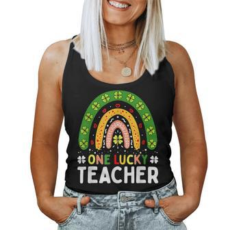 One Lucky Teacher Rainbow St Patrick’S Day Appreciation 2023 Women Tank Top Basic Casual Daily Weekend Graphic - Seseable