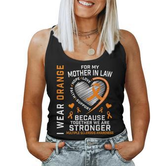 Orange Ribbon Ms Mother In Law Multiple Sclerosis Awareness Women Tank Top Basic Casual Daily Weekend Graphic - Seseable