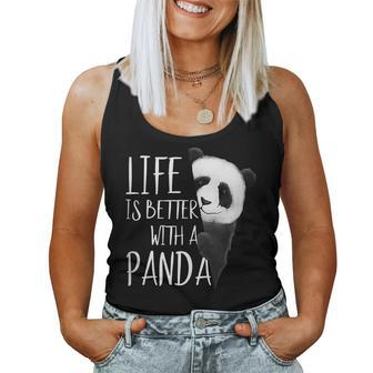Panda Lovers Life Is Better With A Panda Bear Women Tank Top Basic Casual Daily Weekend Graphic - Seseable