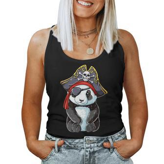 Panda Pirate T Jolly Roger Flag Skull And Crossbones Women Tank Top | Mazezy