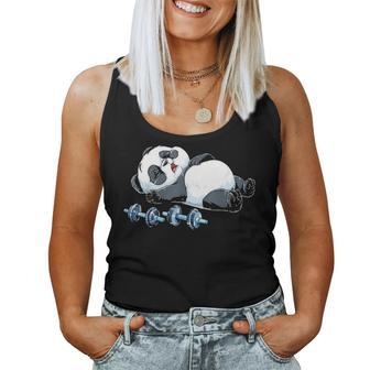 Panda The Struggle Is Real Weightlifting Fitness Gym Women Tank Top Basic Casual Daily Weekend Graphic - Seseable