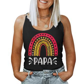 Papa For Dad Family Rainbow Graphic Women Tank Top | Mazezy