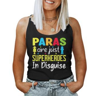Paraprofessional Teacher Are Just Superheroes In Disguise Women Tank Top Basic Casual Daily Weekend Graphic - Seseable