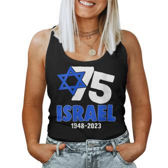 Womens Patriotic Israel Pride 75Th Anniversary Israeli Flag Women Tank Top | Mazezy