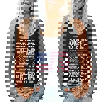 Patriotic Military Veteran American Flag Stand For Men Women Women Tank Top Basic Casual Daily Weekend Graphic | Seseable CA