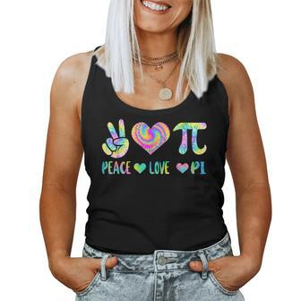 Peace Heart Pi Day Tie Dye Mathematics Science Math Teacher Women Tank Top Basic Casual Daily Weekend Graphic - Seseable