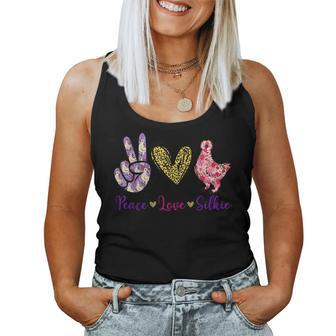 Peace Love Silkie For Farm N Girl Famer Mom Chicken Lover Women Tank Top | Mazezy