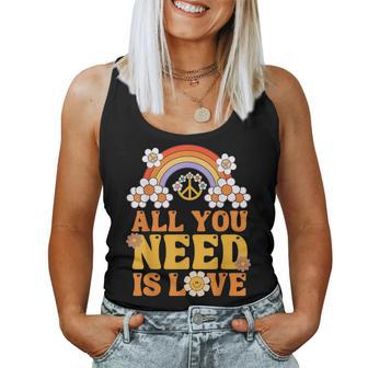 Peace Sign All You Need Is Love 60S 70S For Women Men Women Tank Top | Mazezy