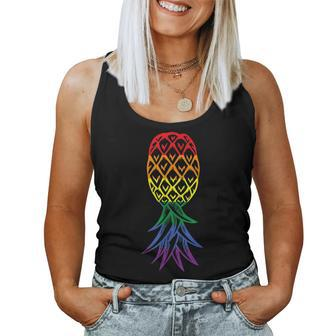 Pineapple Upside Down Rainbow Lgbt Singer Women Tank Top | Mazezy AU