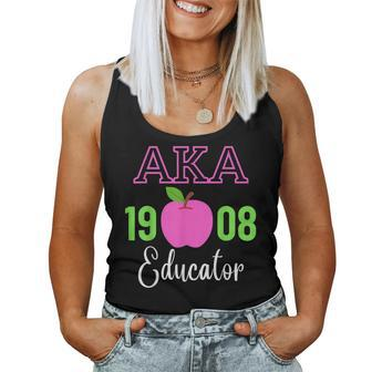 Pink Green Aka Educator Black History Month Teacher Squad Women Tank Top | Mazezy CA