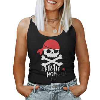 Pirate Mom Birthday Party Skull And Crossbones Night Women Tank Top Basic Casual Daily Weekend Graphic - Thegiftio UK